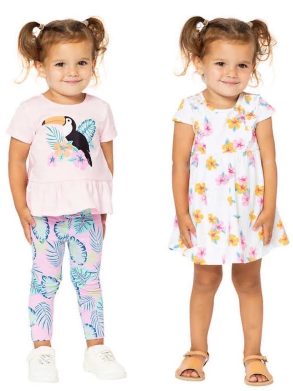 Nwt Pekkle Infant 4-Piece Clothing Set Pink White Toucan - Size 18 Months Summer